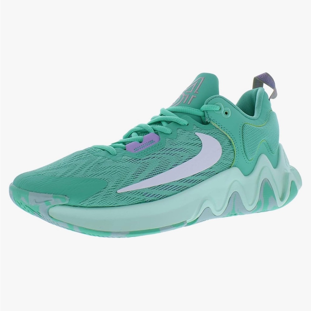Nike Giannis Green and purple basketball shoes